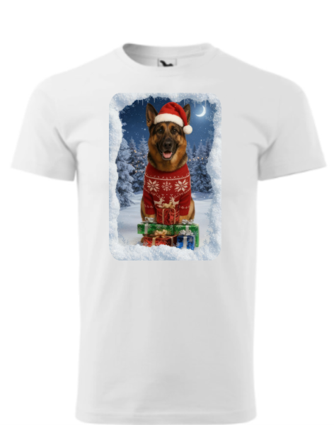 Vánoční tričko s Německým ovčákem dámské4